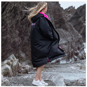 Dryrobe Avance Manches Longues Robe De Changement V3 DR104V3 - Black / Rose